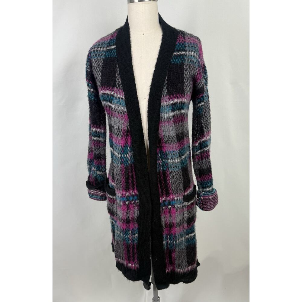Arizona‎ Jeans Small Gothcore Dark Feminine Plaid Cardigan Witchy Punk Lounge